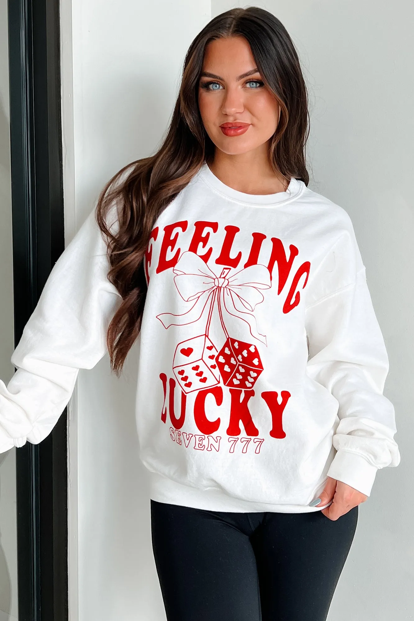 Lucky Sevens Übergroßes Grafik-Sweatshirt (Creme)