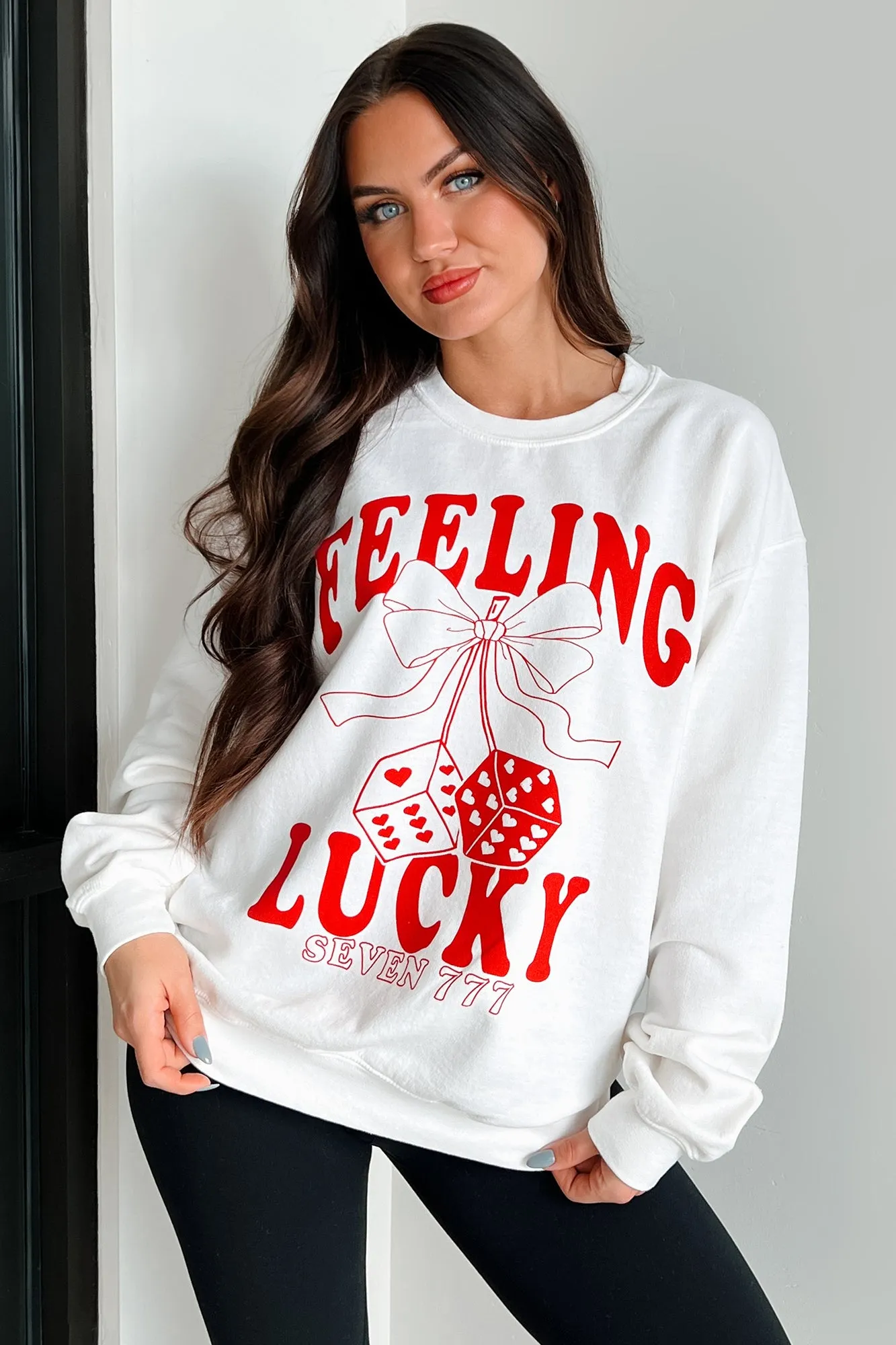 Lucky Sevens Übergroßes Grafik-Sweatshirt (Creme)