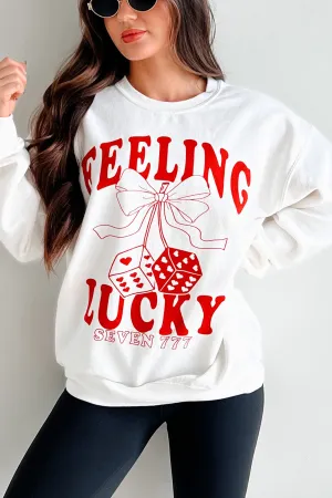 Lucky Sevens Übergroßes Grafik-Sweatshirt (Creme)
