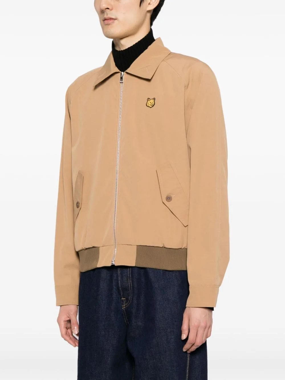 MAISON KITSUNE - Herren Harrington Jacke aus technischer Baumwoll-Gabardine Kleidung_maison-kitsune