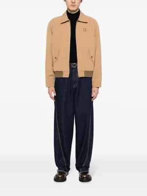 MAISON KITSUNE - Herren Harrington Jacke aus technischer Baumwoll-Gabardine Kleidung_maison-kitsune