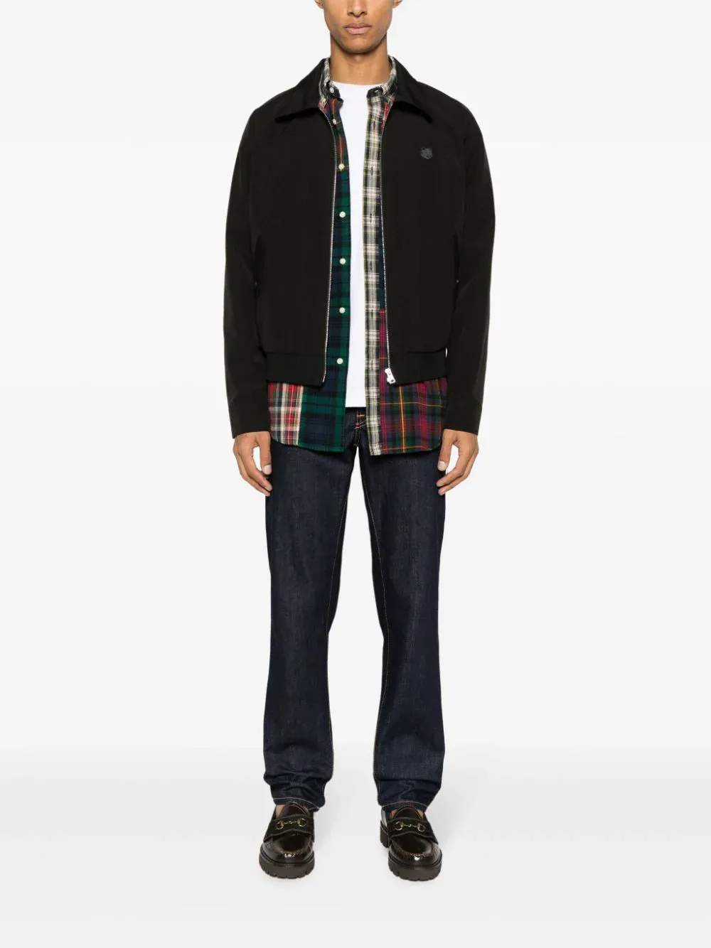 MAISON KITSUNE - Herren Harrington Jacke aus technischer Baumwoll-Gabardine Kleidung_maison-kitsune