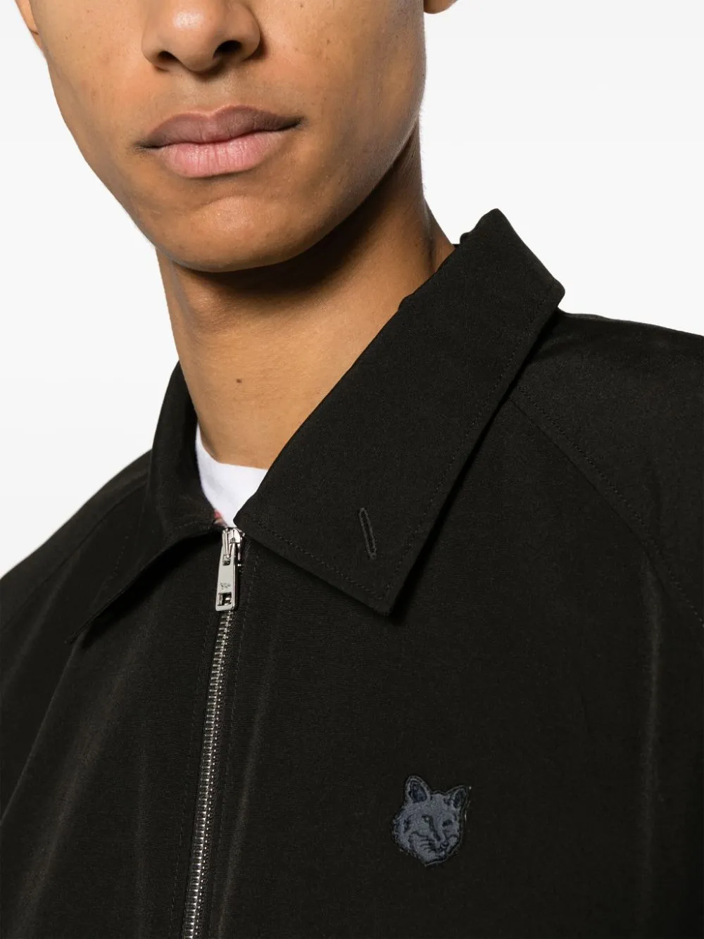 MAISON KITSUNE - Herren Harrington Jacke aus technischer Baumwoll-Gabardine Kleidung_maison-kitsune