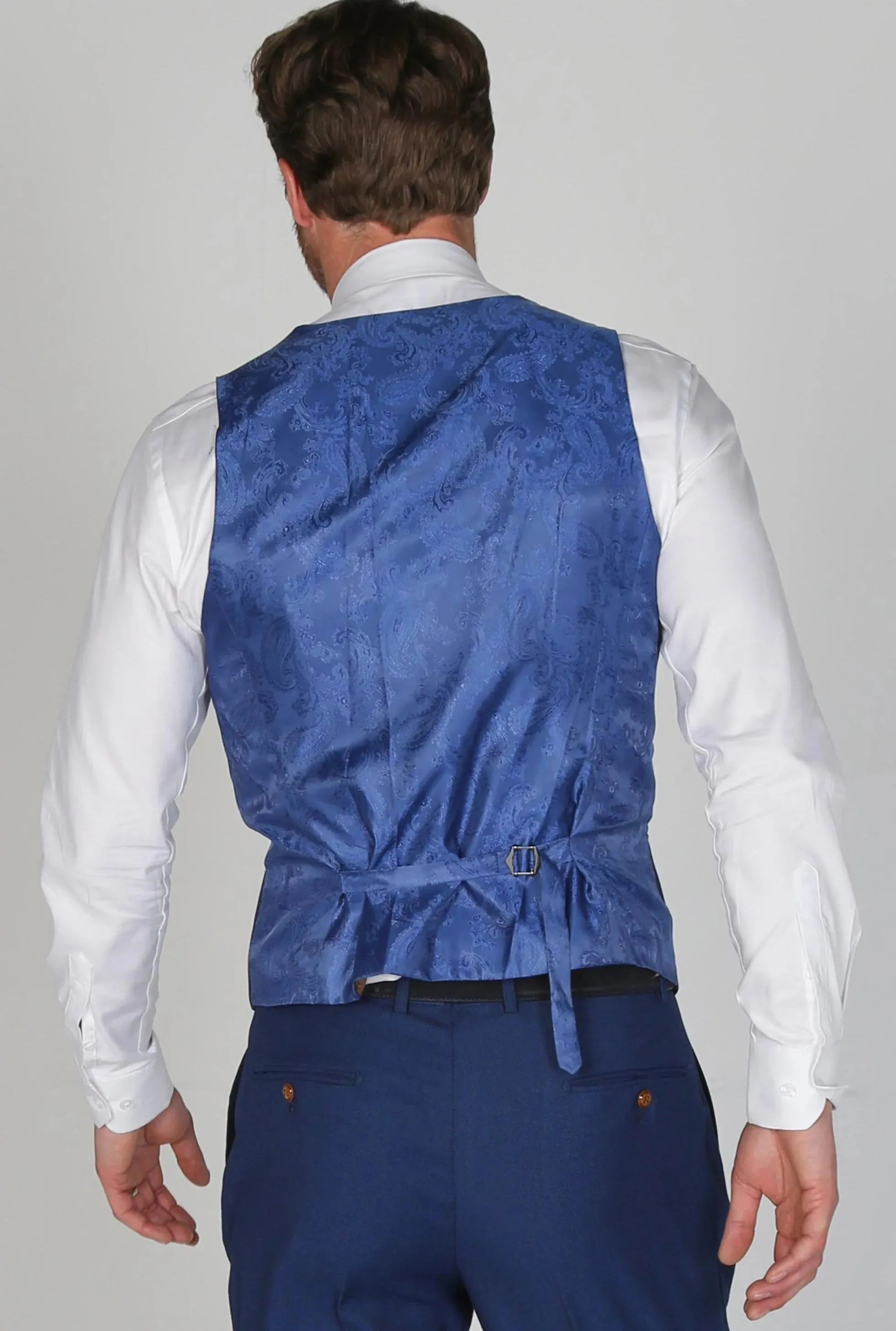 Mayfair Birdseye Blaue Weste Hochzeits- und Ballkleidung
