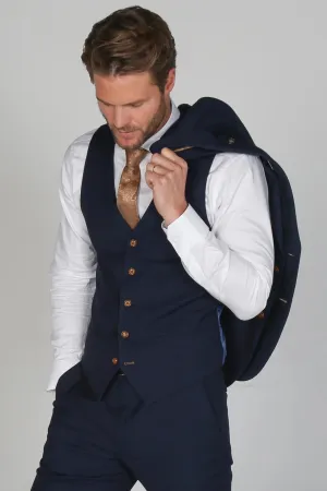 Mayfair Birdseye Marineblau Weste Hochzeits- und Ballkleidung