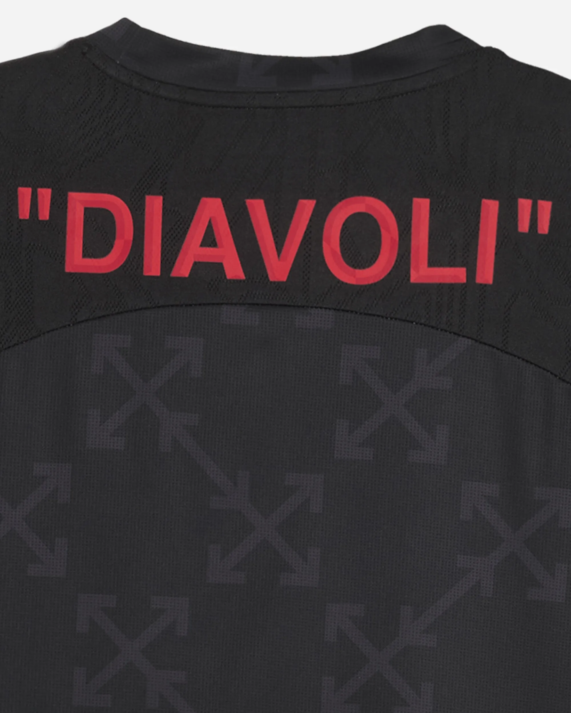 Herren AC Milan x Off-White Vorbereitungstrikot Schwarz / Rot