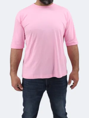 Herren T-Shirt mit Markenlogo-Stickerei, Rosa