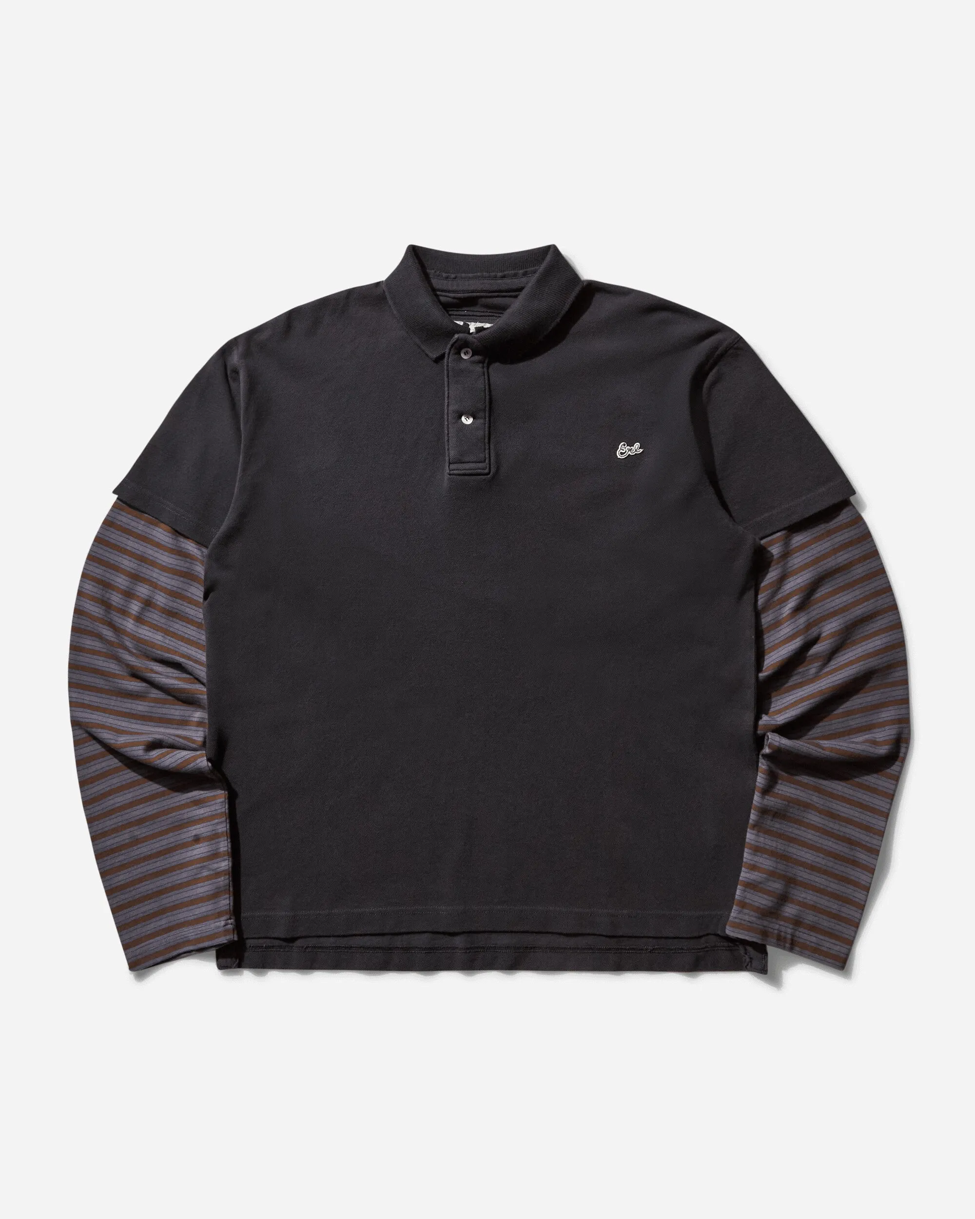 Herren Polo-Shirt mit Doppelärmeln in Schwarz