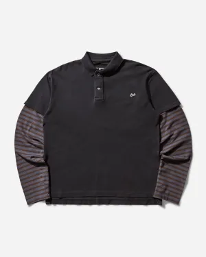 Herren Polo-Shirt mit Doppelärmeln in Schwarz