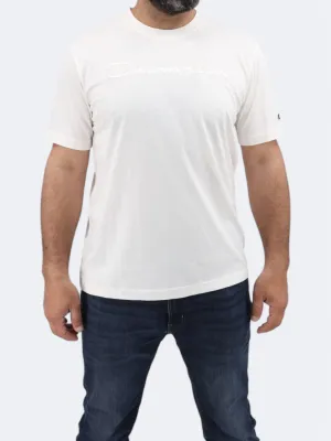 Herren T-Shirt mit Stickerei, Off White