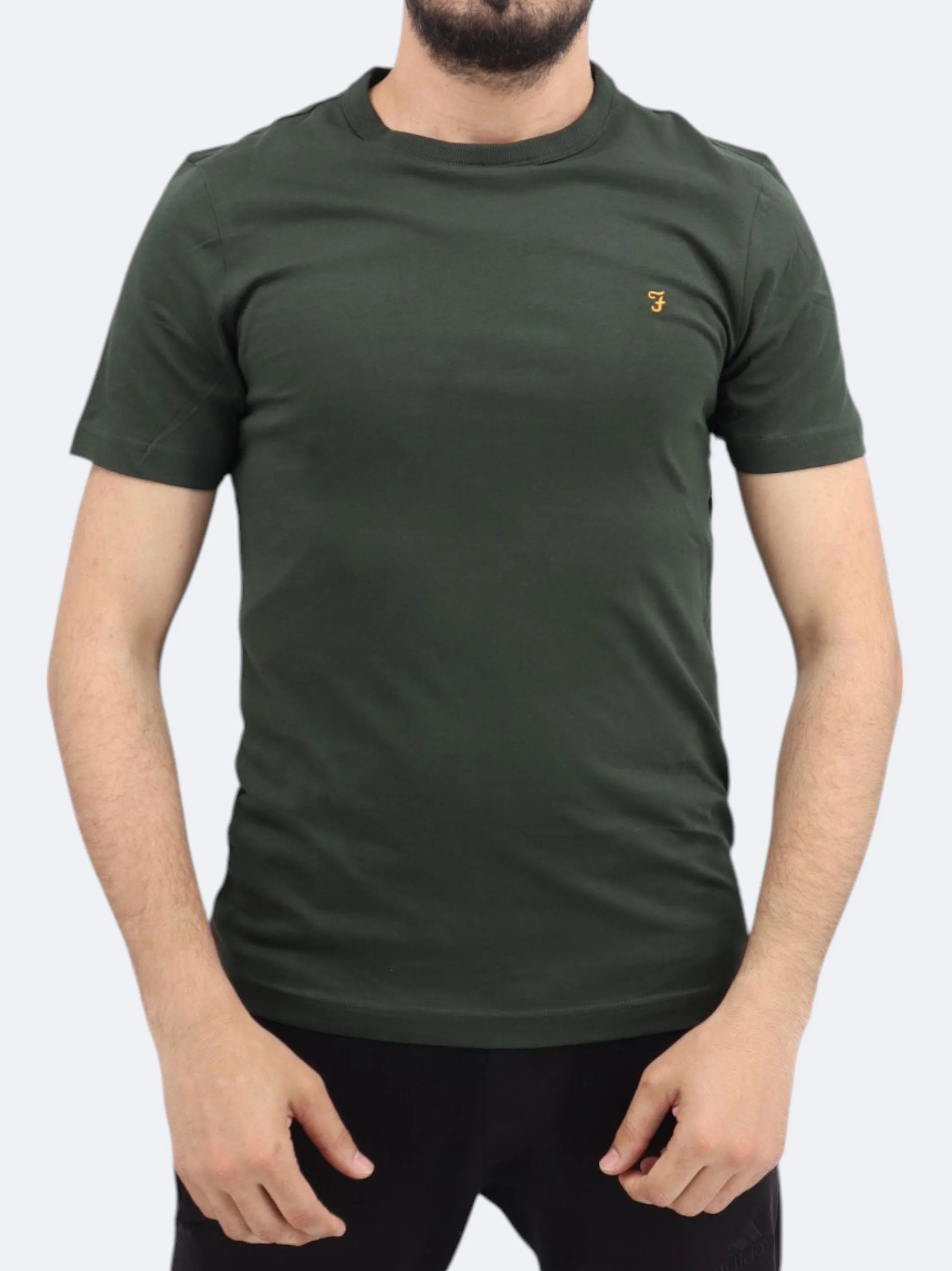 Herren T-Shirt mit Stickerei, Olivgrün