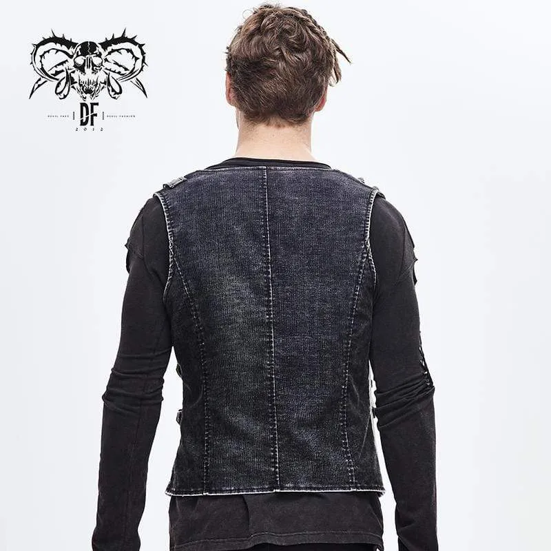 Herren Gürtel mit Kunstleder-Applikationen und Taschen aus Seilen