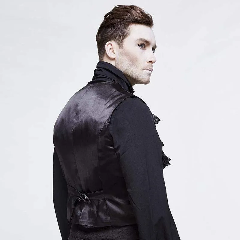 Herren-Gothic-Einreihige-Jacquard-Weste
