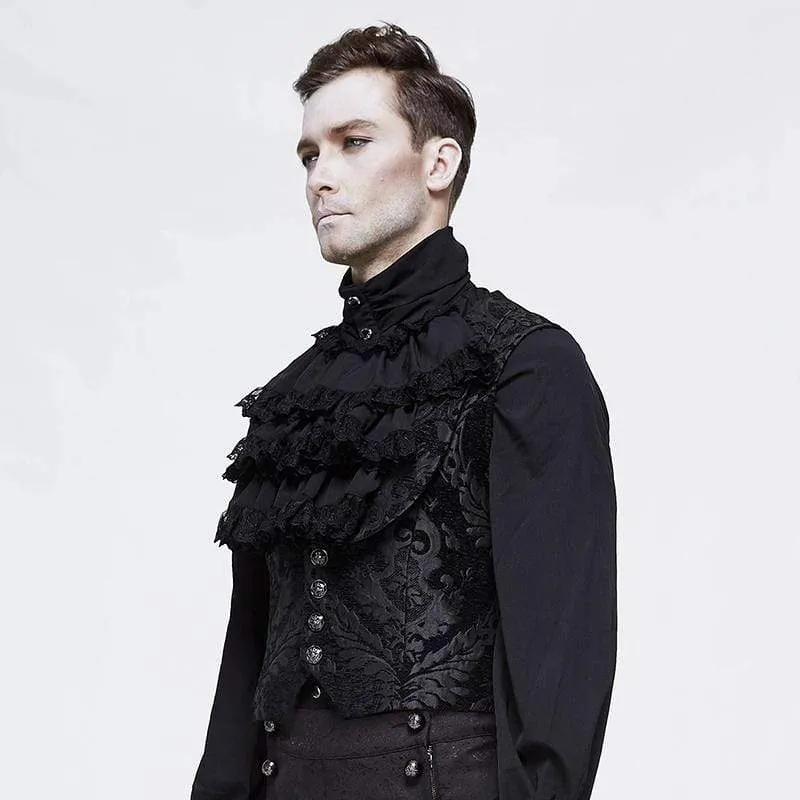 Herren-Gothic-Einreihige-Jacquard-Weste