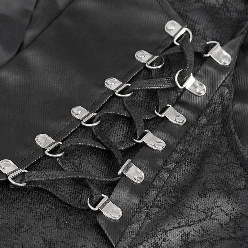 Herren Gothic Asymmetrische Reißverschluss-Schnürweste
