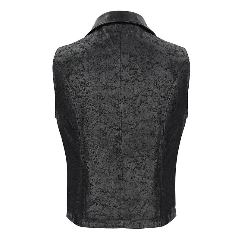 Herren Gothic Asymmetrische Reißverschluss-Schnürweste