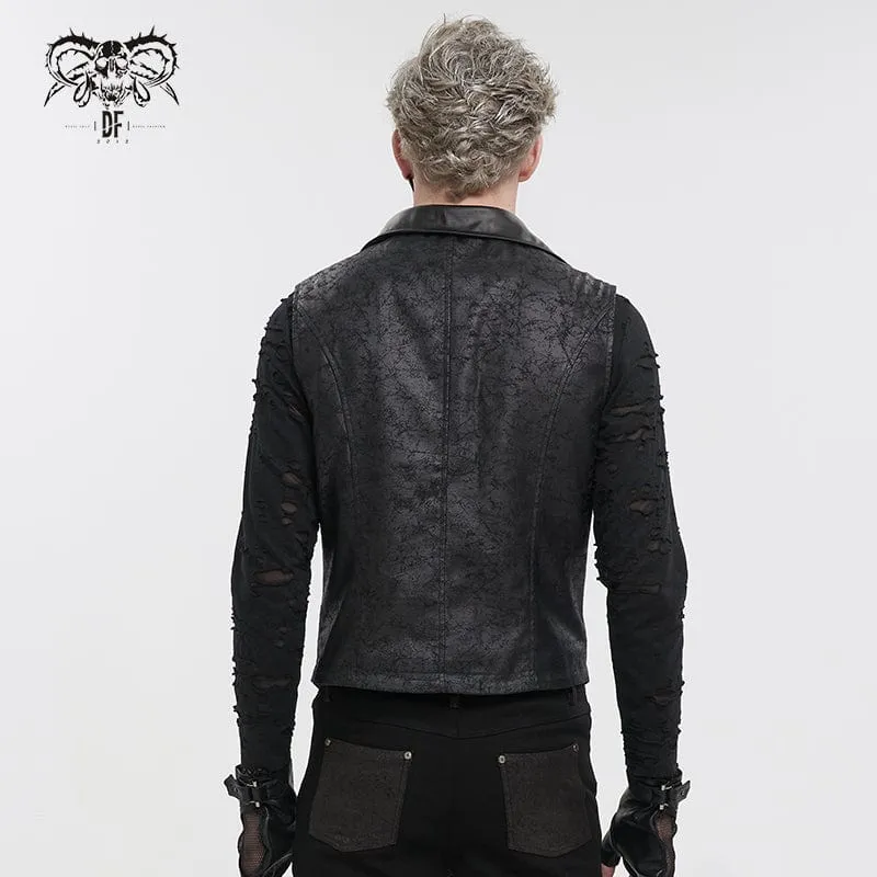 Herren Gothic Asymmetrische Reißverschluss-Schnürweste