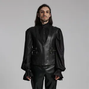 Herren Gothic Weste mit Schnallenverschluss und Reißverschlussösen