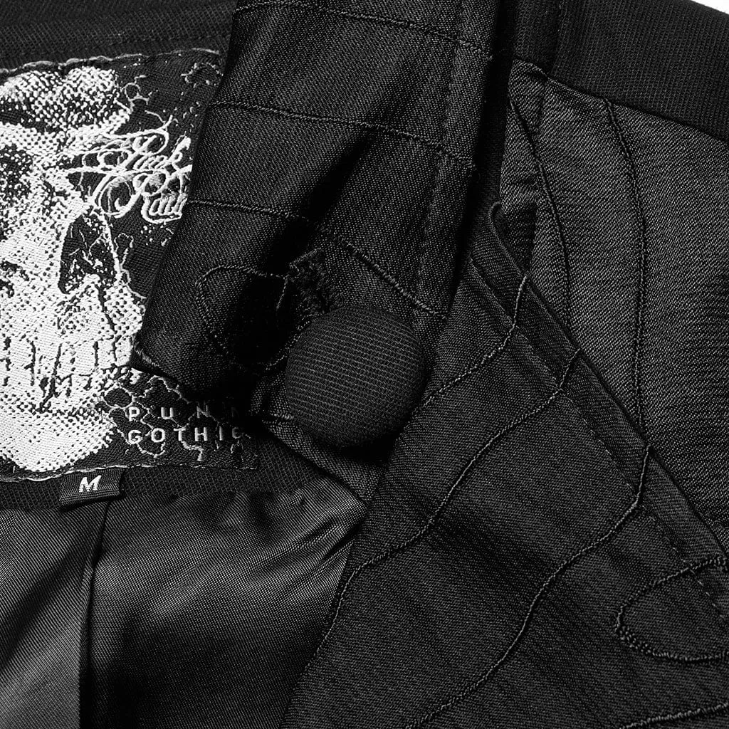 Herren-Gothic-Weste mit floraler Stickerei und Rüschen