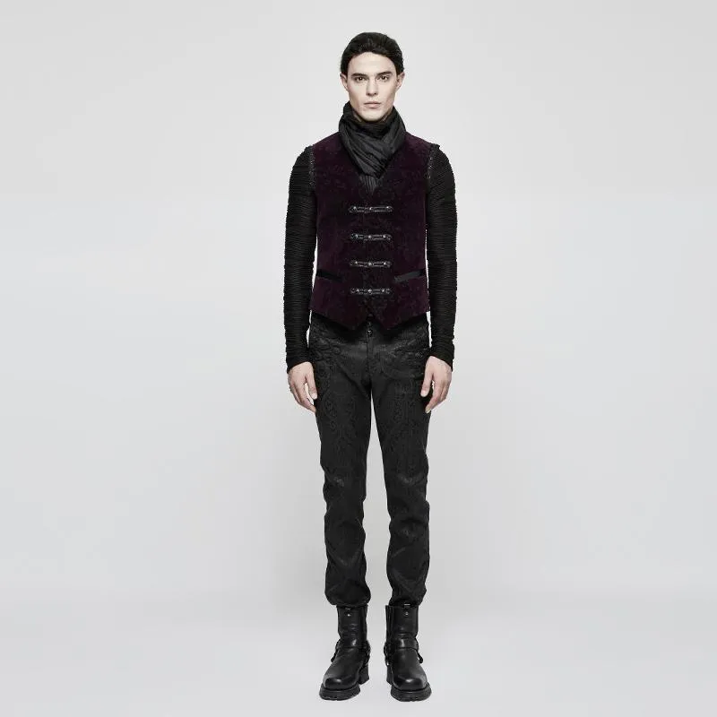 Herren Gothic Blumen-Jacquard-Weste