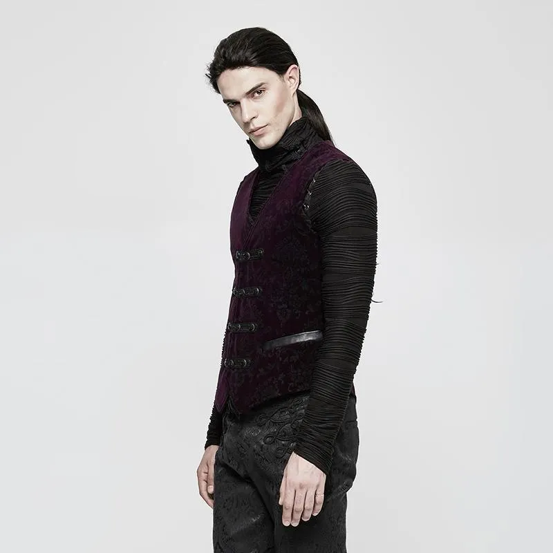 Herren Gothic Blumen-Jacquard-Weste