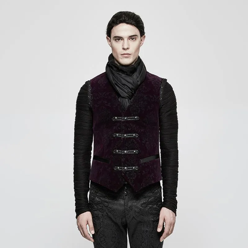 Herren Gothic Blumen-Jacquard-Weste