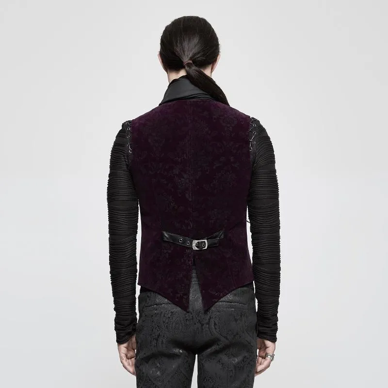 Herren Gothic Blumen-Jacquard-Weste