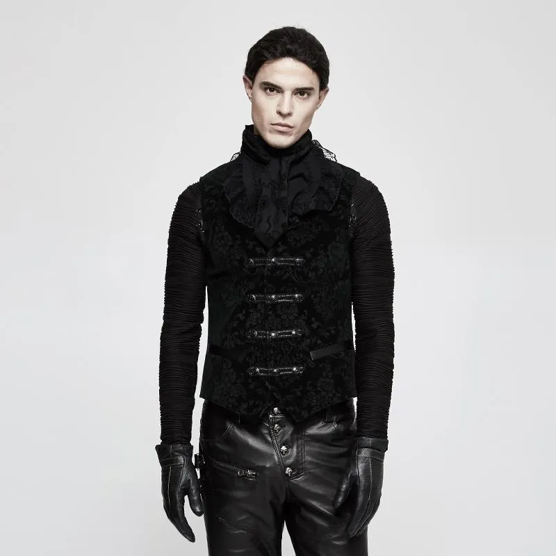 Herren Gothic Blumen-Jacquard-Weste
