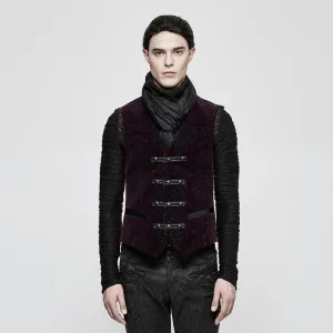 Herren Gothic Blumen-Jacquard-Weste
