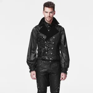 Herren-Gothic-Blumenprint-Weste mit hoher/niedriger Taille