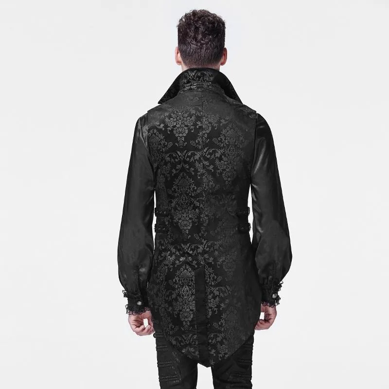 Herren-Gothic-Blumenprint-Weste mit hoher/niedriger Taille
