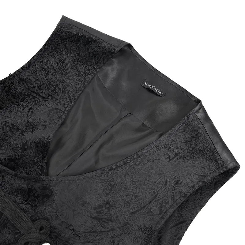Männer Gothic Blumen Stecker Riemen Weste
