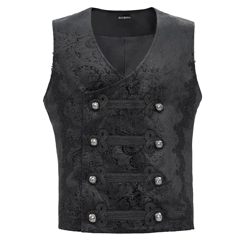 Männer Gothic Blumen Stecker Riemen Weste