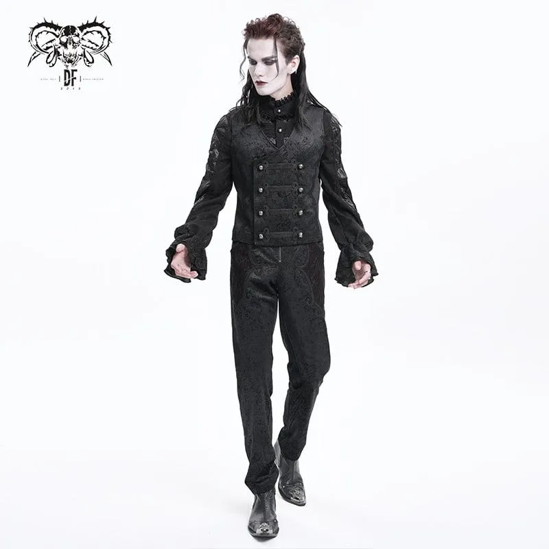 Männer Gothic Blumen Stecker Riemen Weste