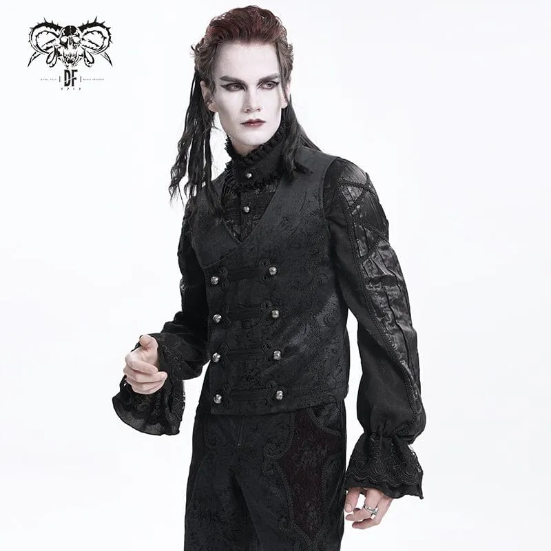 Männer Gothic Blumen Stecker Riemen Weste
