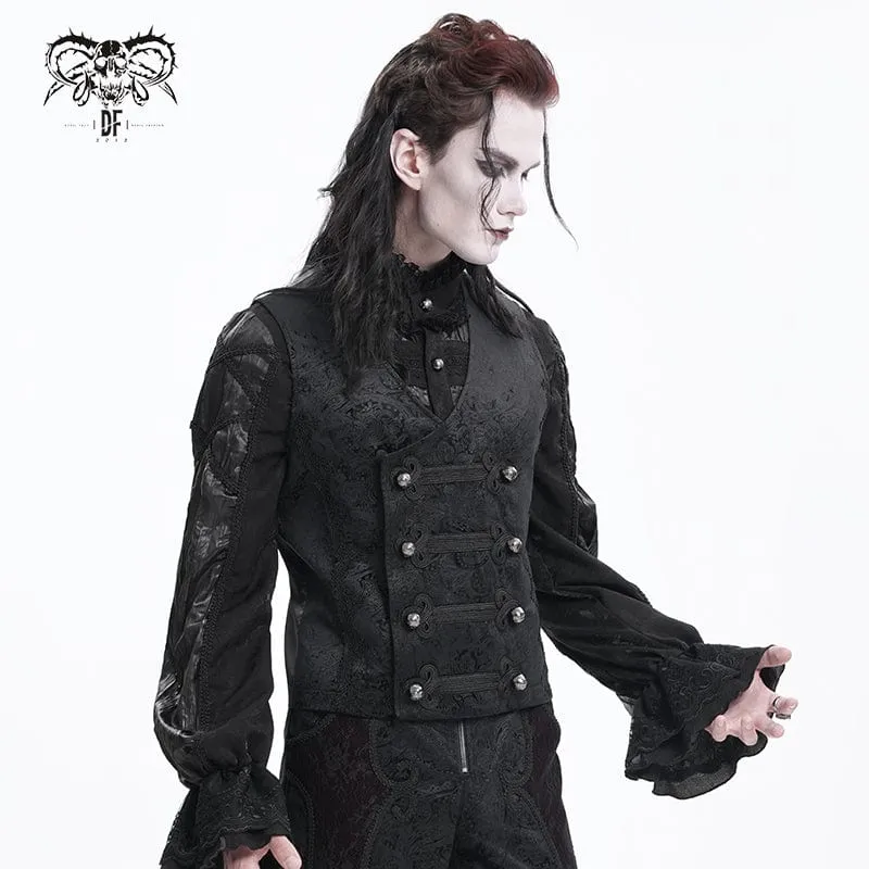 Männer Gothic Blumen Stecker Riemen Weste