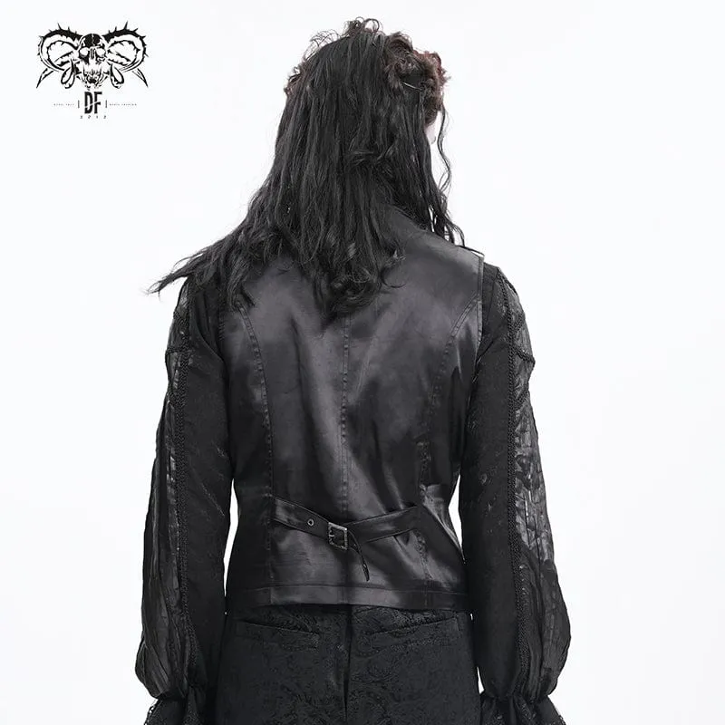 Männer Gothic Blumen Stecker Riemen Weste