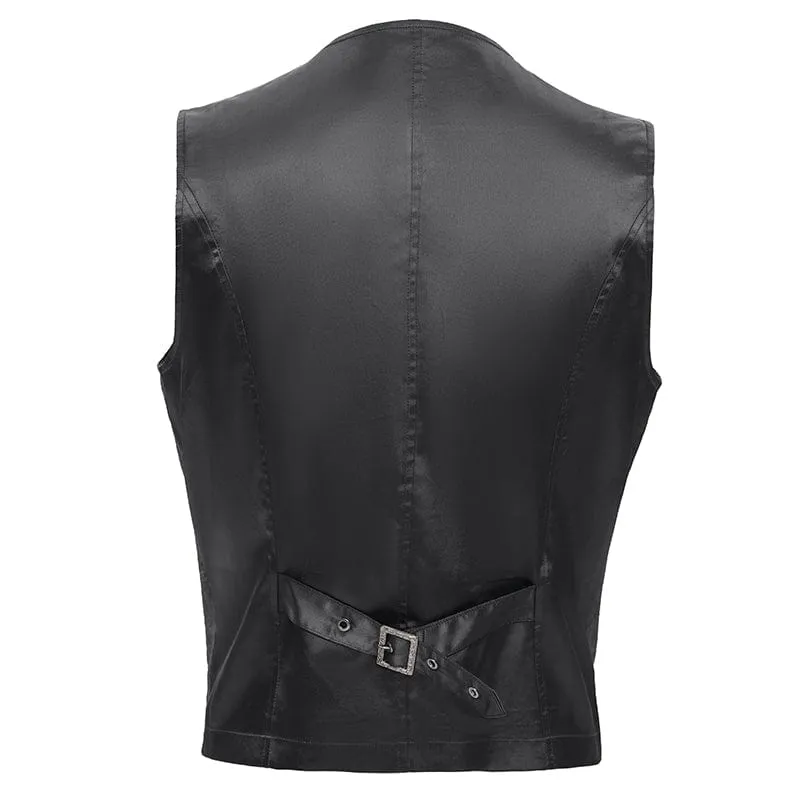 Männer Gothic Blumen Stecker Riemen Weste