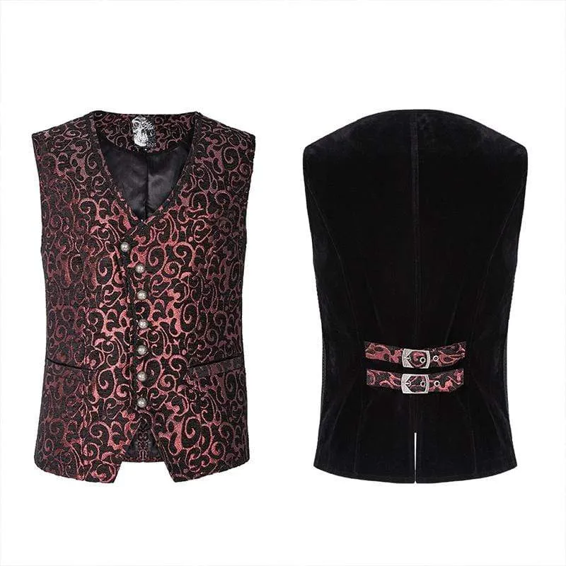 Herren Gothic Prächtige Jacquard-Westen Mit Tasche