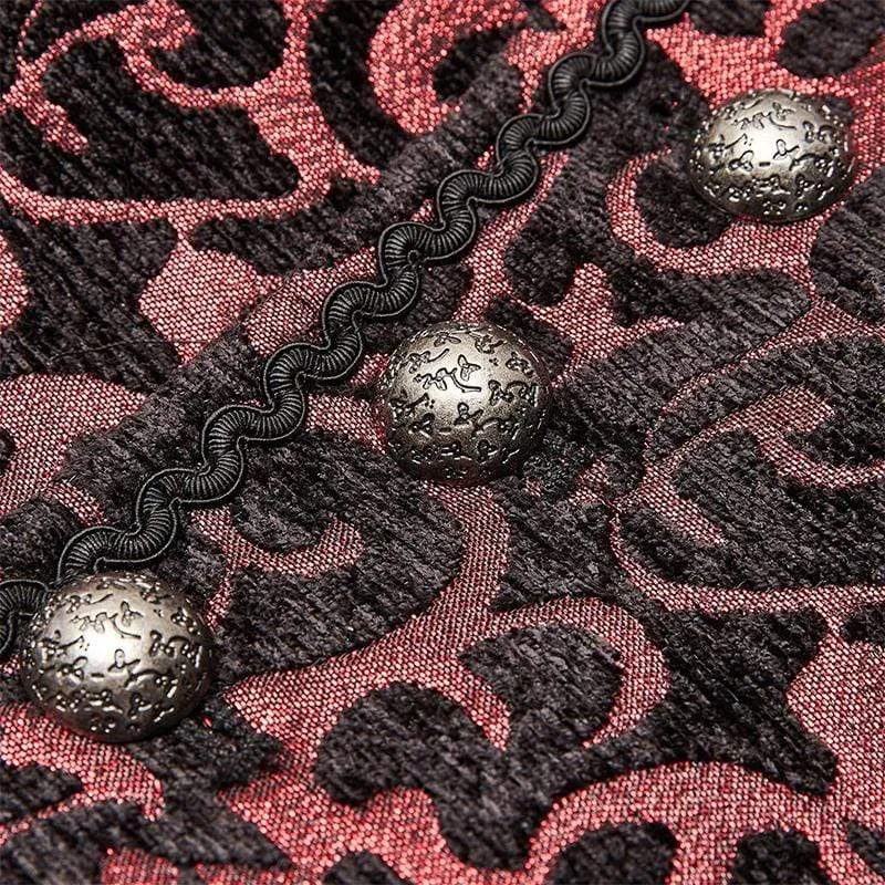 Herren Gothic Prächtige Jacquard-Westen Mit Tasche