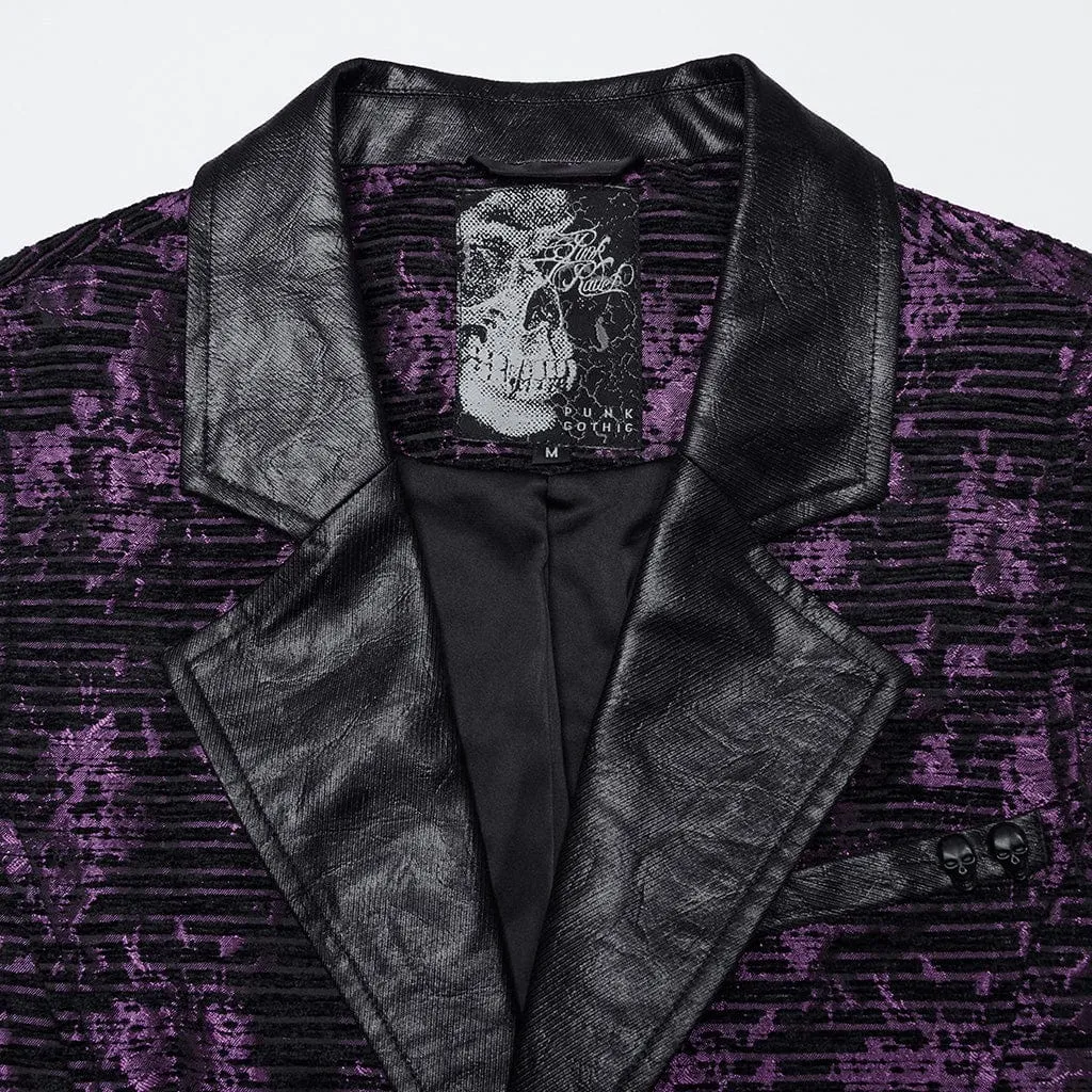 Herren Gothic Totenkopf-Schnallen-Weste Violett