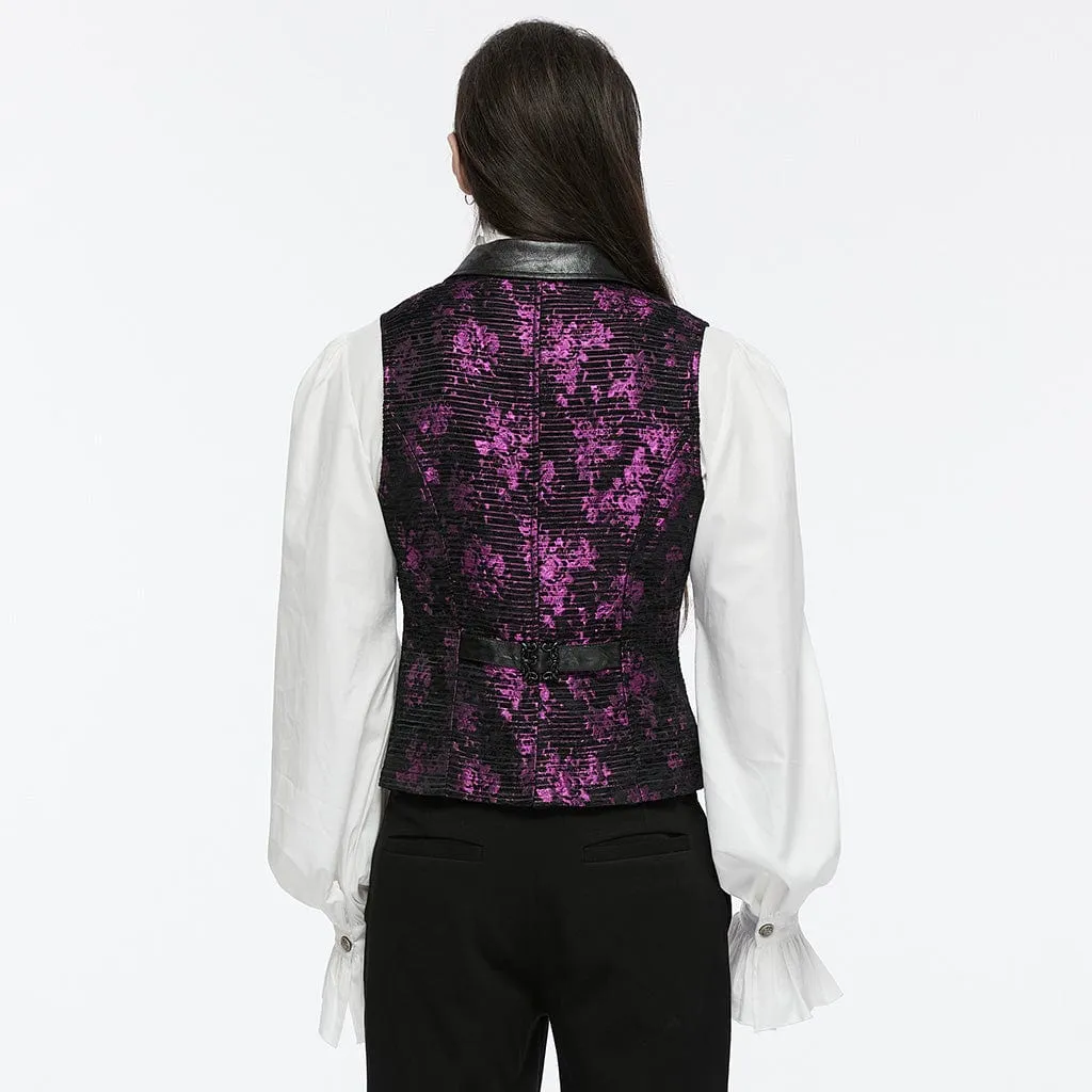 Herren Gothic Totenkopf-Schnallen-Weste Violett