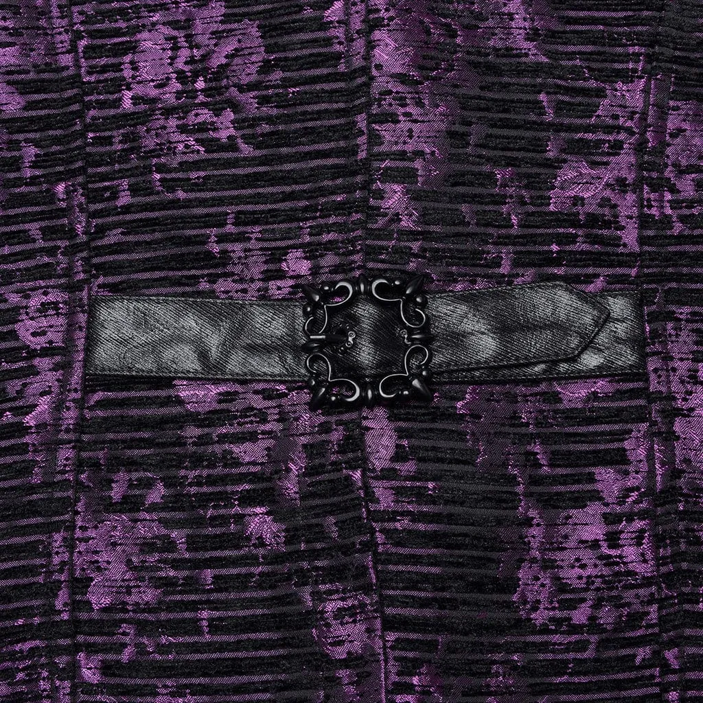 Herren Gothic Totenkopf-Schnallen-Weste Violett
