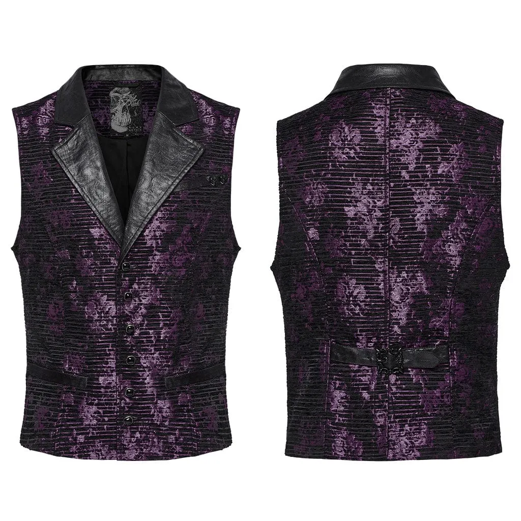 Herren Gothic Totenkopf-Schnallen-Weste Violett