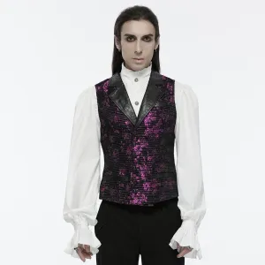 Herren Gothic Totenkopf-Schnallen-Weste Violett
