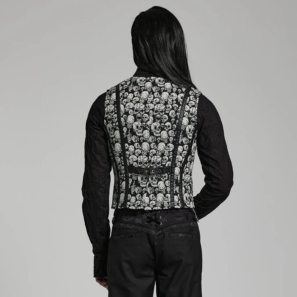 Herren Gothic Totenkopf-Print Weste