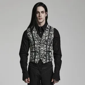 Herren Gothic Totenkopf-Print Weste