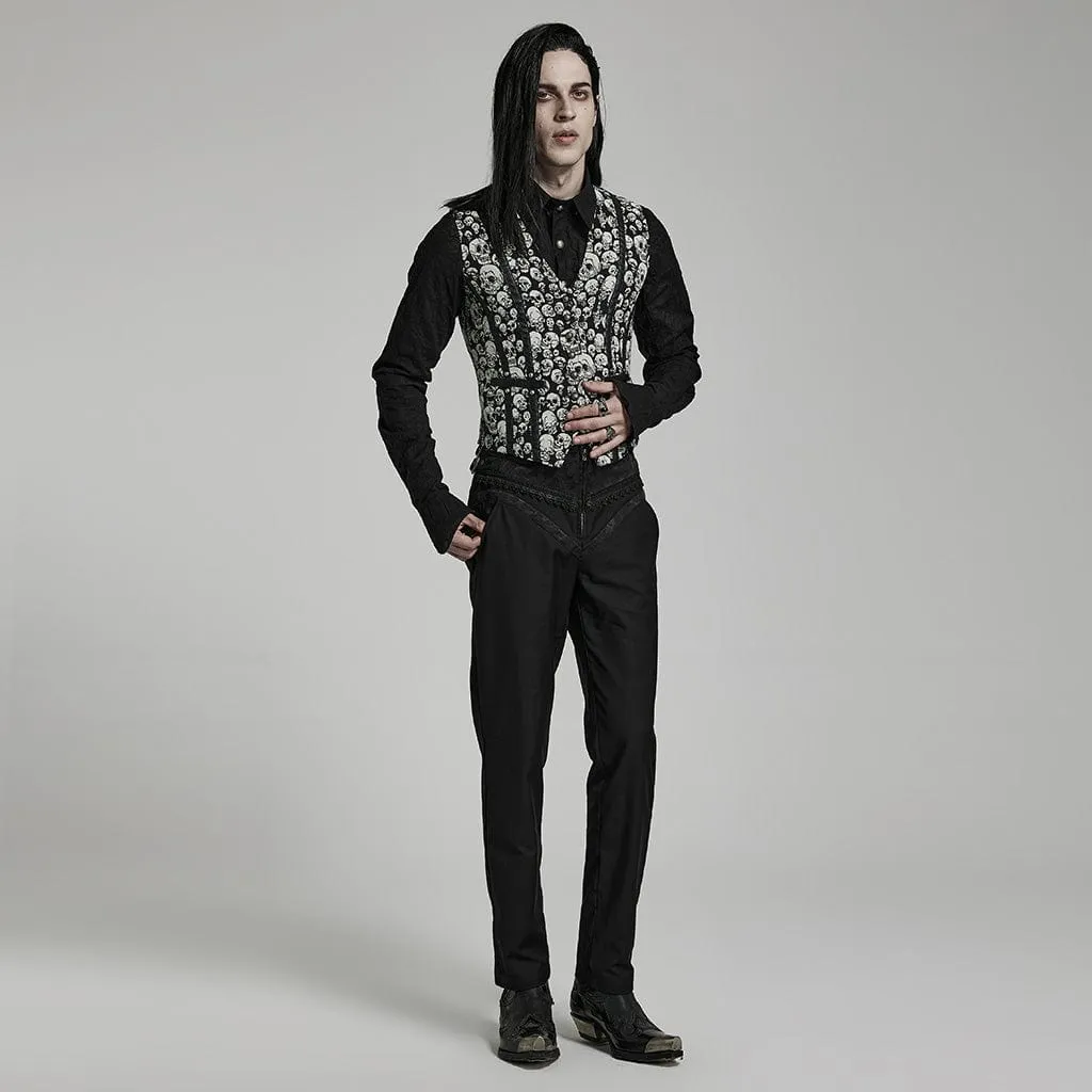 Herren Gothic Totenkopf-Print Weste