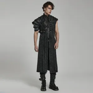 Herren Gothic Stehkragen Vintage Langweste