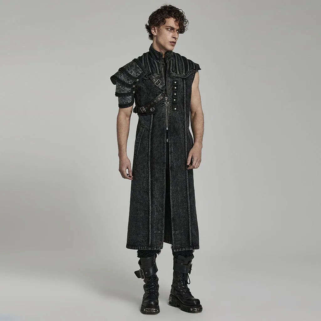 Herren Gothic Stehkragen Vintage Langweste